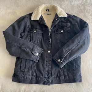 Topshop Sherpa Jean Jacket | Sz 2